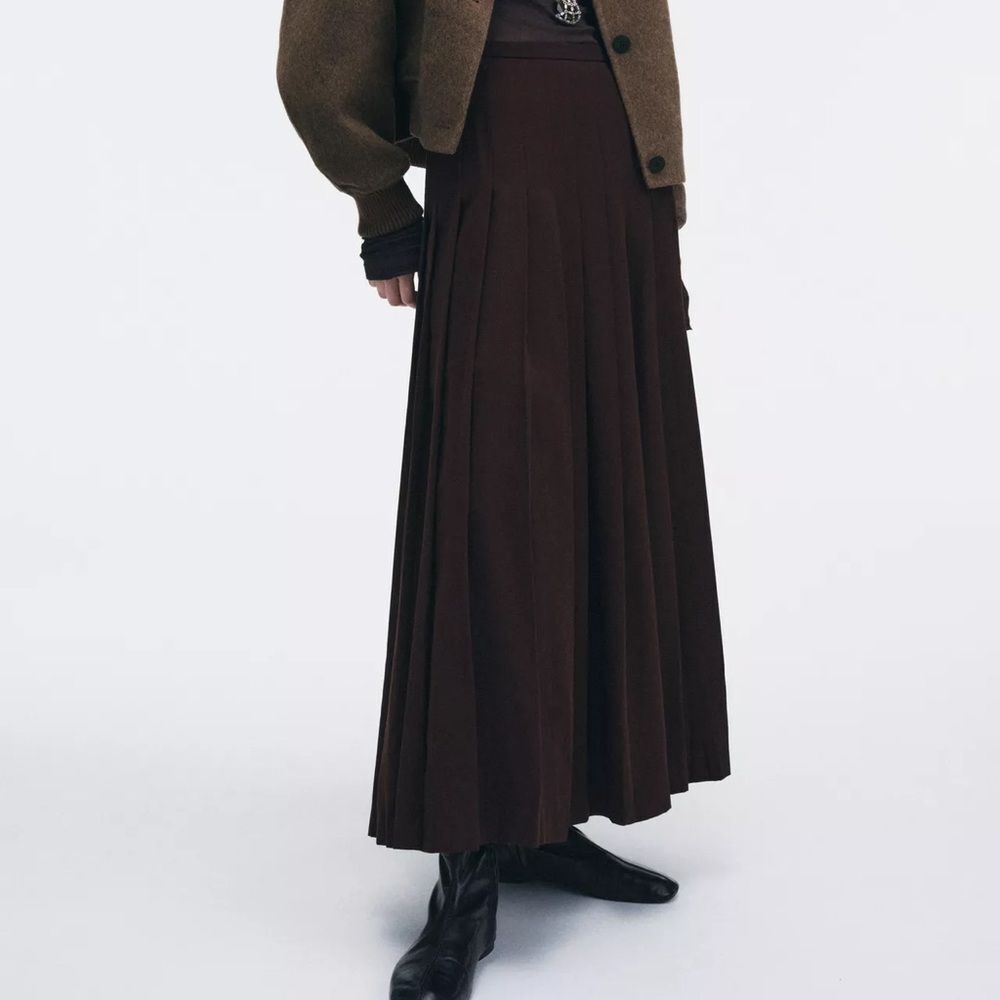 ZARA ZW COLLECTION LONG BOX PLEAT SKIRT - Picture 5 of 9